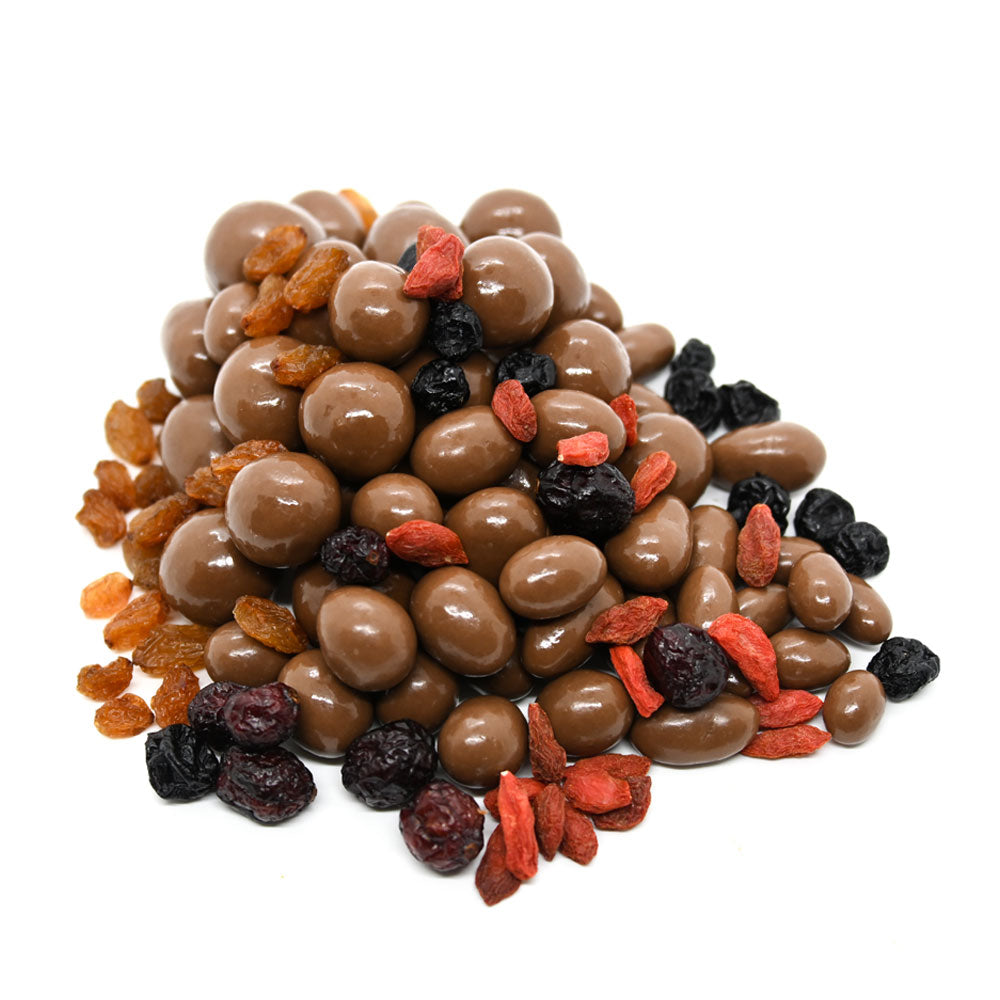 Milk Chocolate fruit & nut mix.