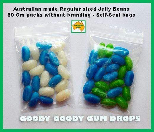 Australian Promotional Jelly Bean Bags in your colours 50 Gm Bags Goody Goody Gum Drops online lolly shop