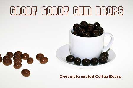 Chocolate coated Coffee Beans Milk or Dark 100 x 30 Gm clear bags Goody Goody Gum Drops online lolly shop