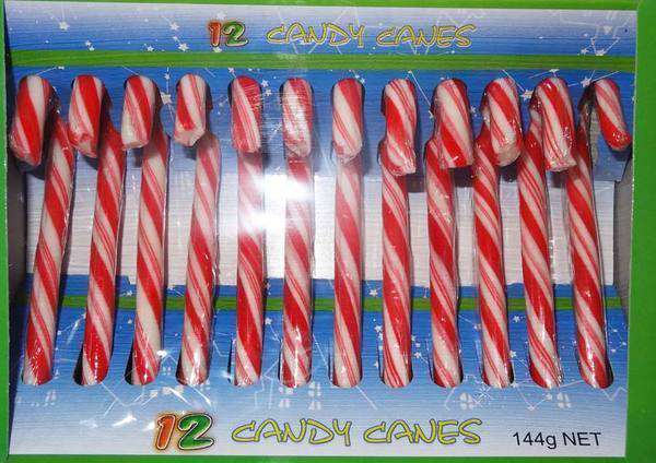 Christmas Candy Canes (Box of 12  X 12 Gm) Goody Goody Gum Drops online lolly shop