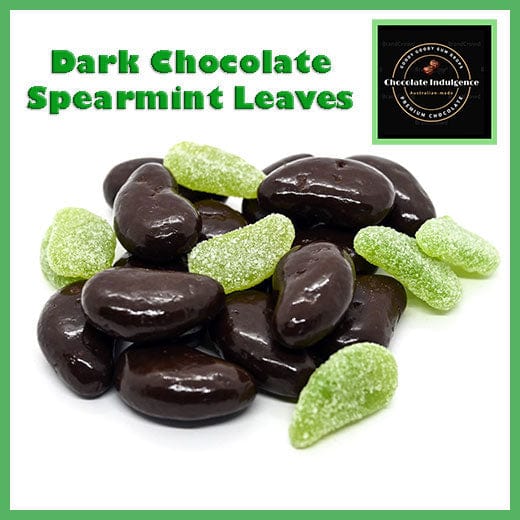 Dark Chocolate Spearmint Leaves | Goody Goody Gum Drops online lolly shop